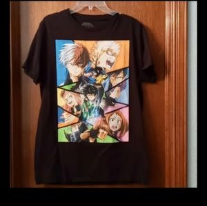 Anime My Hero Academia Shirt 3D Printed Short Sleeve V-Neck T-Shirts Medium